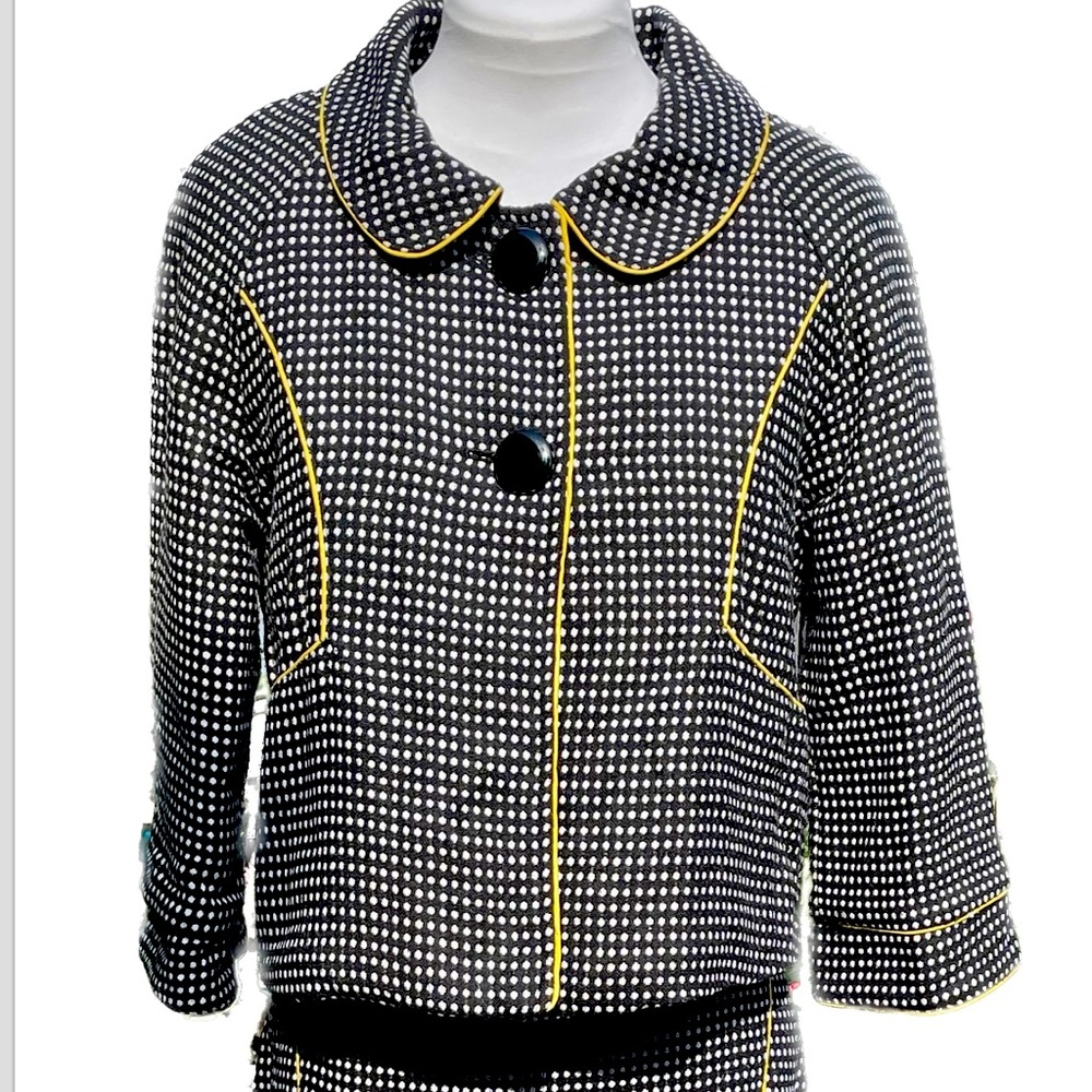 ModCloth Short Quilted Jacket Black and White Size Small